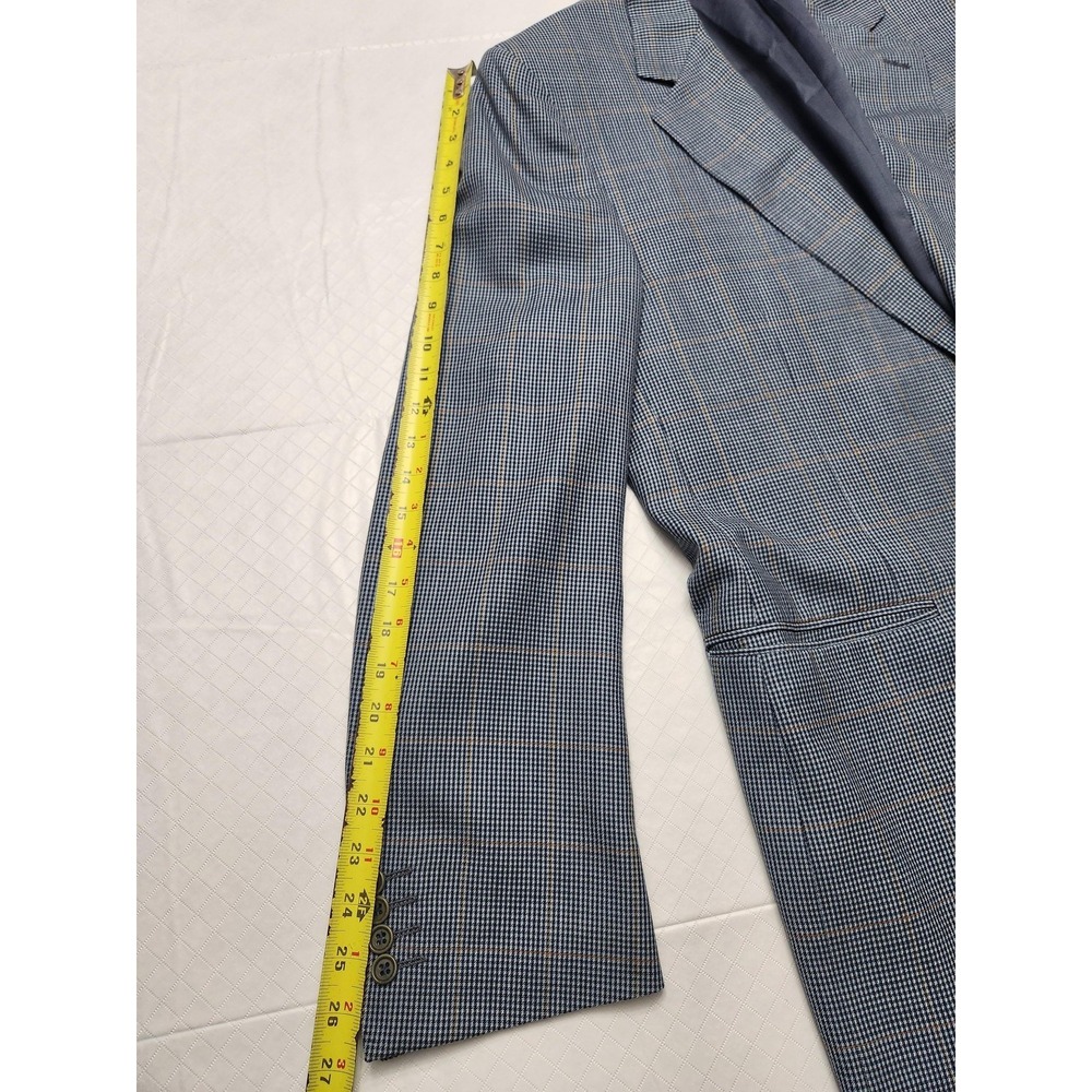 Canali Blazer Mens 54R Blue Plaid Wool Sport Coat Made In Italy Saks Fifth - Picture 11 of 16